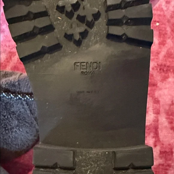 Fendi Black Leather Combat Boots - Picture 2 of 6